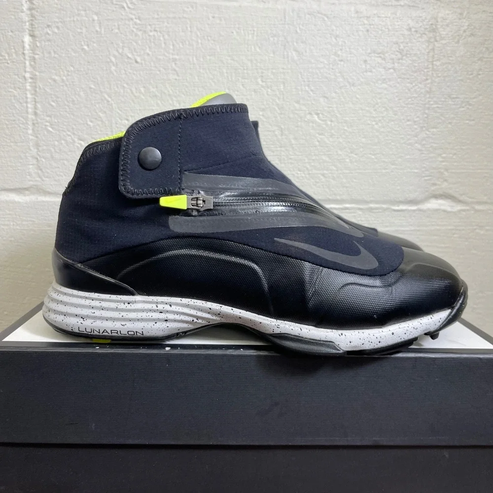 Nike Lunar Bandon II 554906-002 Golf Shoes Black Volt Sneakers Men's 10.5 W